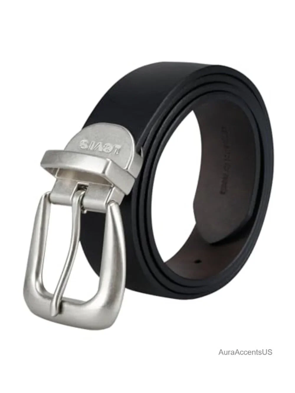 Reversible Western Buckle Casual Belt with Leather and PU